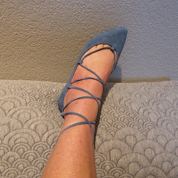 Steve Madden blue laced flats women's size 6.5 New never worn! - Picture 4 of 7